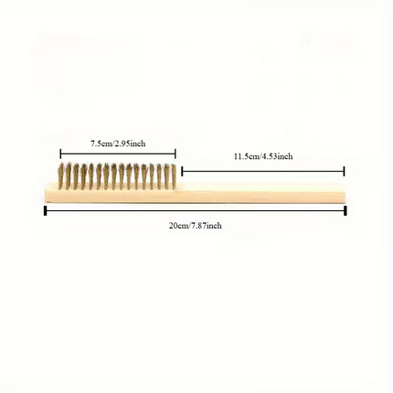 6 ROW BRASS WIRE BRUSH 200mm long