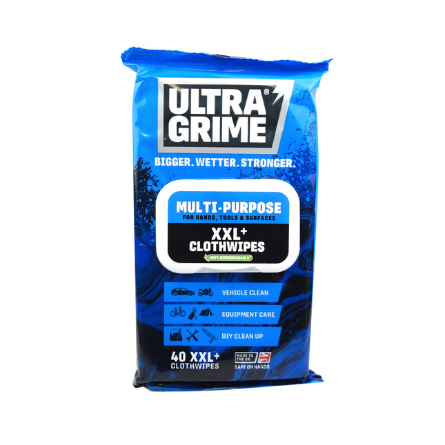 ULTRAGRIME WIPES 40PK XXL, Multi-Purpose Original Clothwipes 40pk, 2931138CM x 25CM HAND WIPES