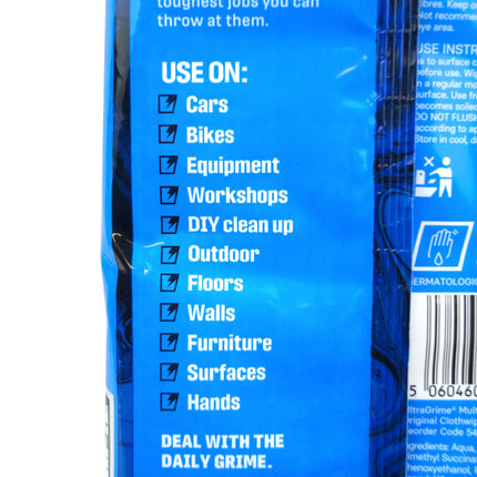 ULTRAGRIME WIPES 40PK XXL, Multi-Purpose Original Clothwipes 40pk, 2931138CM x 25CM HAND WIPES