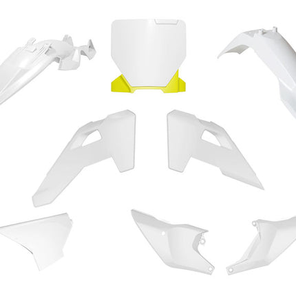 Plastic Kit 6PC Husqvarna Tc 85 2025-2026 R-tech White Yellow R-KITHSQ-OEM-885