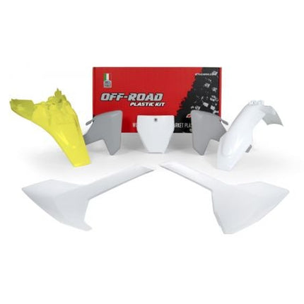 Plastic KIT/5 18-24 Husky TC85, White/grey/lemon Yellow, OEM 2023-24 Rtech R-KITHSQ-OEM-586