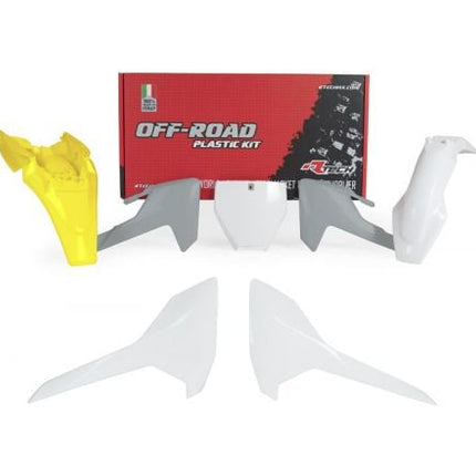 Plastic KIT/5 17-23 TC65, White/grey/hsq Lemon Yellow, Rtech R-KITHSQ-OEM-565