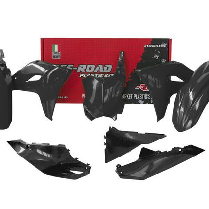 Plastic KIT/5 2024-2025 Kawasaki KX450 Black, Rtech R-KITKXF-NR0-524