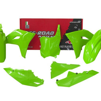 Plastic KIT/5 2024-2025 Kawasaki KX450 Neon Green, Rtech R-KITKXF-VF0-524