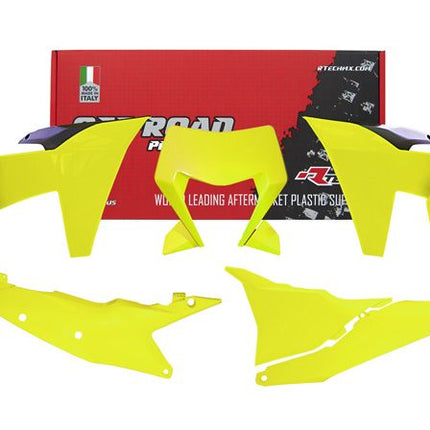 Plastic KIT/6 2024-2025 KTM Exc, Exc-f Neon Yellow, Rtech R-KITKTM-GF0-624