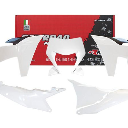 Plastic KIT/7 2024-2025 KTM Exc, Exc-f White/black, Rtech R-KITKTM-BN0-704