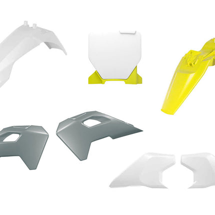 Plastic Kit 2024-2026 Husqvarna Tc 65 OEM White/grey/yellow, Rtech R-KITHSQ-OEM-165