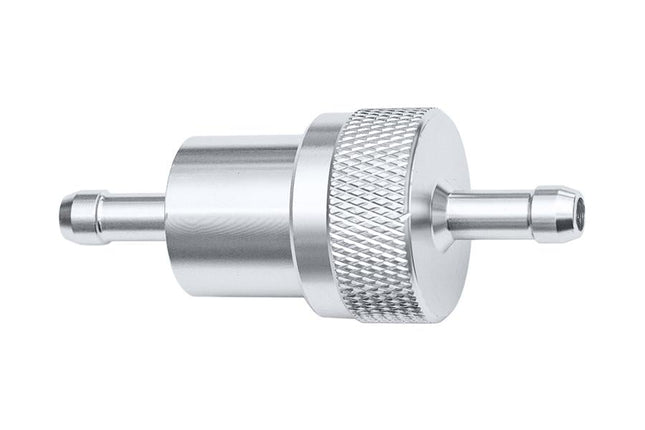 Inline Fuel Filter Alloy Silver With Cleanable Filter