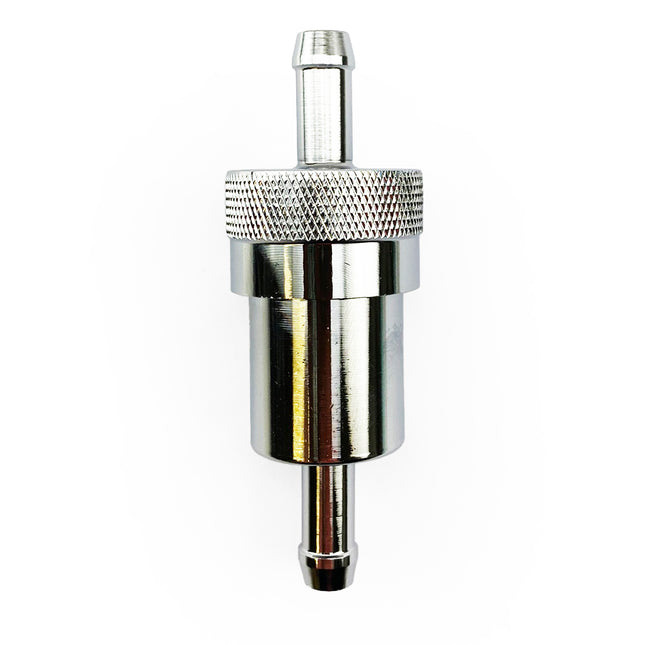 Fuel Inline Filter Aluminium Washable Core Silver Universal