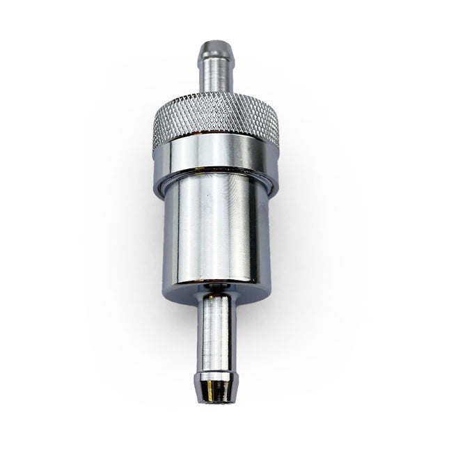 Fuel Inline Filter Aluminium Washable Core Silver Universal