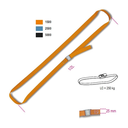 Cam Buckle Straps 200kg High-Grade Polypropylene 1.5m - Robur 8188F 1,5