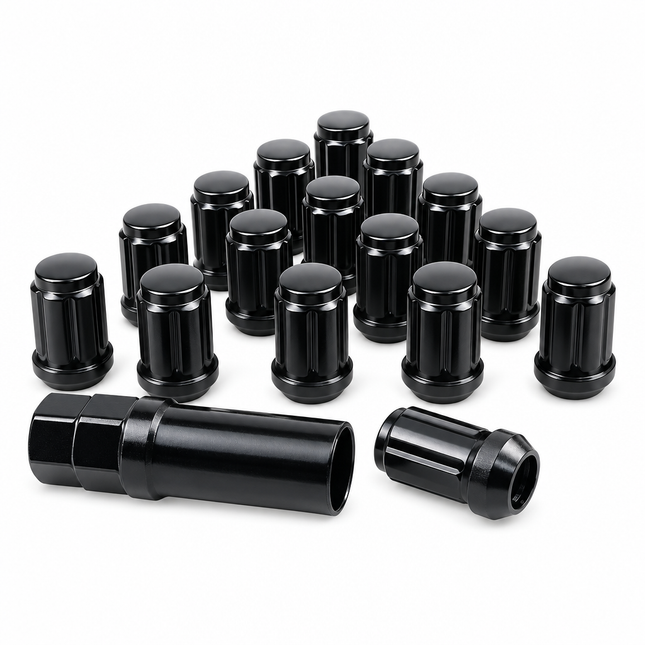 Lug Nuts 13-25 Polaris Rzr Ranger General Honda Pioneer 16PCS Socket M12x1.5 Splined Beveled Black