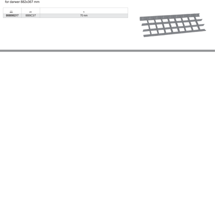 Crossed Partitions for RSC24AXL Drawer 882x367mm 70mm Height - Beta Tools 8889C3/7