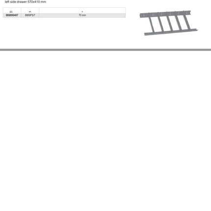 Parallel Partitions for C38, C45PRO M4/M5/M7/M8 Left Side Drawer 570x410mm 70mm Height - Beta Tools 8889PS/7