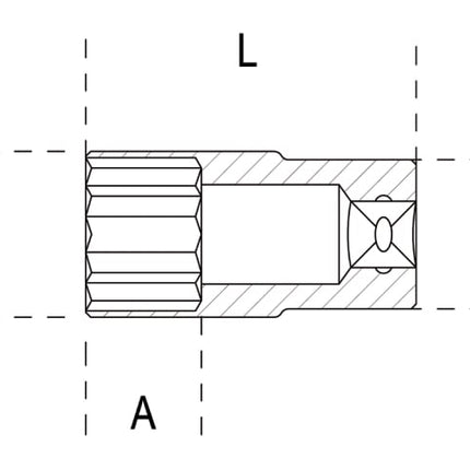 Hexagon Hand Sockets Long Series 1/4 8mm - Beta Tools 900L 8