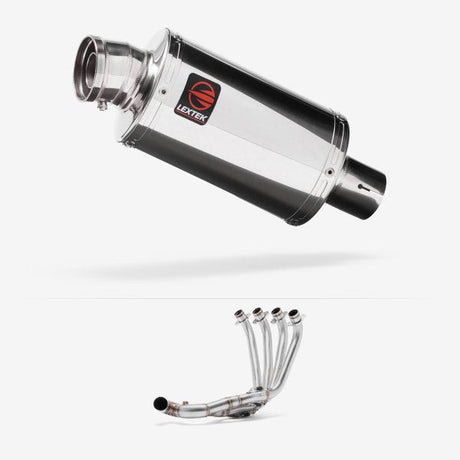 Lextek OP4 Polished S/Steel Exhaust System 200mm Low Level for Honda CB650R/F & CBR650R/F (16-20)