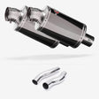 Lextek OP15 Dark Tint Stainless Exhaust 200mm with Link Pipes for Kawasaki Z1000 (14-19)