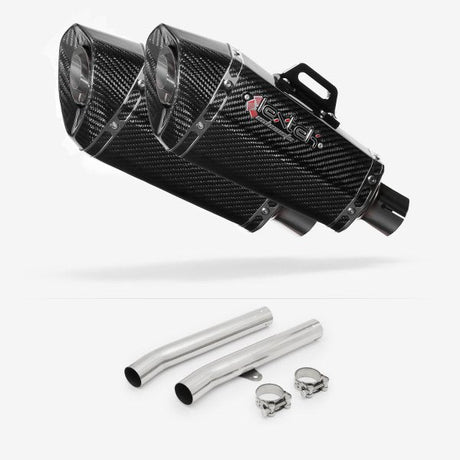 Lextek XP8C Carbon Fibre Exhaust 210mm with Link Pipes for Honda CBR1100XX Blackbird (96-07)