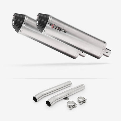 Lextek RP1 Gloss S/Steel Oval Exhaust 400mm with Link Pipes for Honda CBR1100XX Blackbird (96-07)