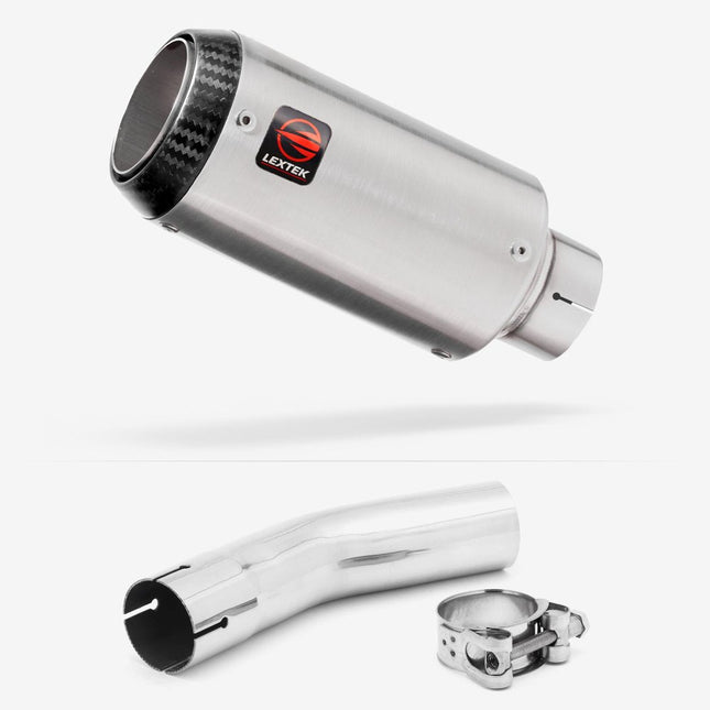 Lextek Matt Stainless Steel CP1 150mm Exhaust with Link Pipe for Lexmoto LXR 125 & 380