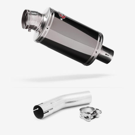 Lextek OP15 Dark Tint Stainless Exhaust 200mm with Link Pipe for Lexmoto LXR 125 & 380