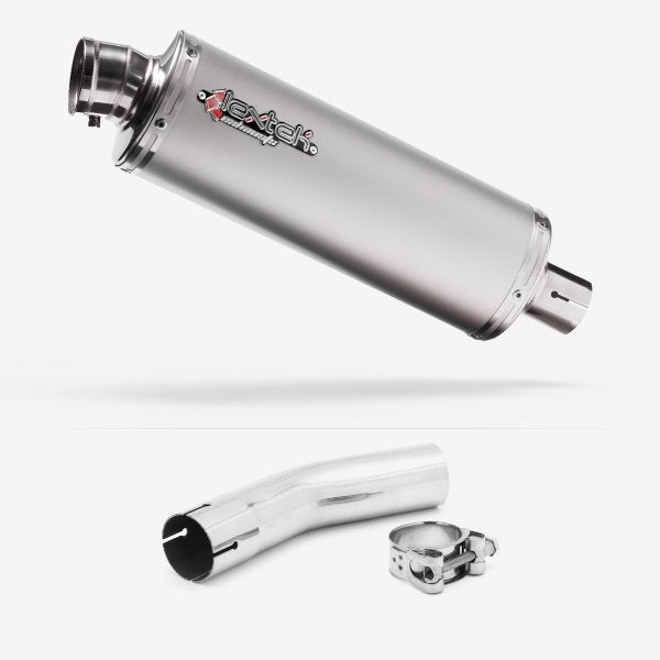 Lextek OP1 Matt S/Steel Exhaust 350mm with Link Pipe for Lexmoto LXR 125 & 380