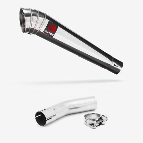 Lextek MP4 S/Steel Megaphone Exhaust 300mm with Link Pipe for Lexmoto LXR 125 & 380