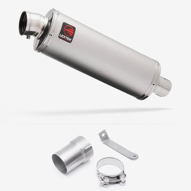 Lextek Matt Stainless Steel OP1 350mm Exhaust with Link Pipe for Ducati Multistrada 1200 (15-17)