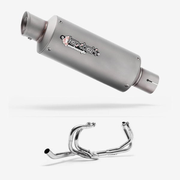 Lextek GP1 Matt S/Steel GP Stubby Exhaust System 240mm for Honda VFR 800 (97-01)