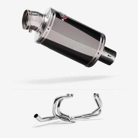 Lextek OP15 Dark Tint Stainless Exhaust System 200mm for Honda VFR 800 (97-01)