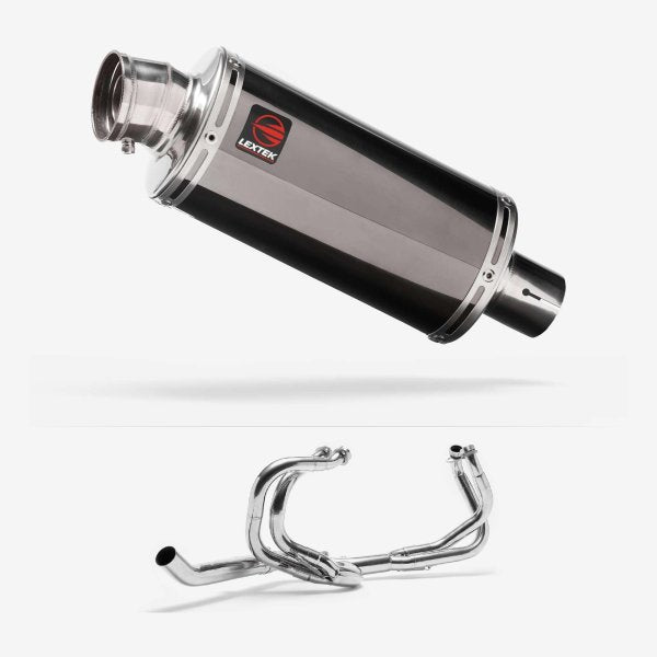 Lextek OP16 Dark Tint Stainless Exhaust System 250mm for Honda VFR 800 (97-01)