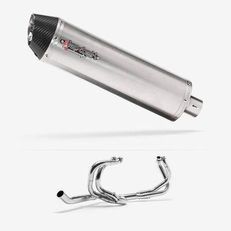 Lextek RP1 Gloss S/Steel Oval Exhaust System 400mm for Honda VFR 800 (97-01)