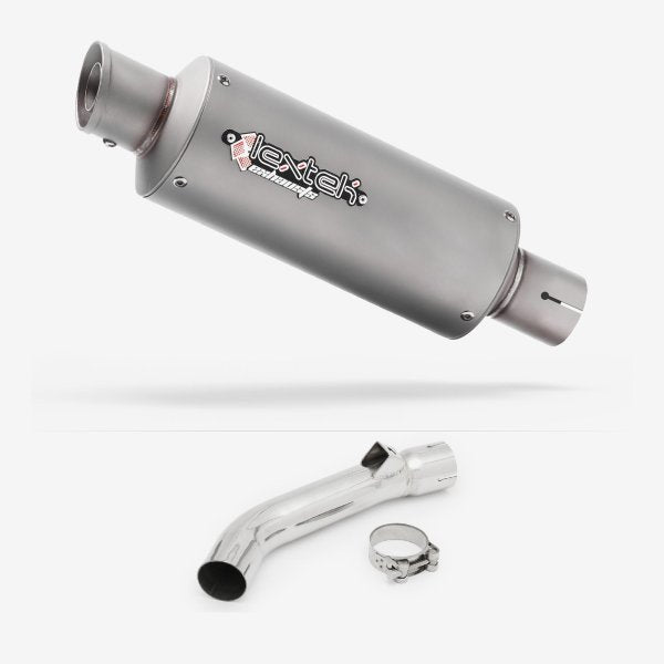 Lextek GP1 Matt S/Steel GP Stubby Exhaust 240mm with Link Pipe for Honda VFR 800 (97-01)