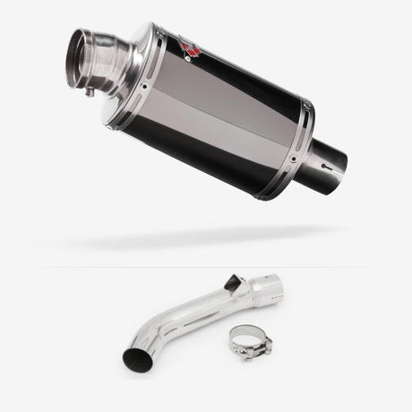 Lextek OP15 Dark Tint Stainless Exhaust 200mm with Link Pipe for Honda VFR 800 (97-01)