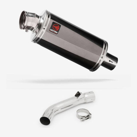 Lextek OP16 Dark Tint Stainless Exhaust 250mm with Link Pipe for Honda VFR 800 (97-01)