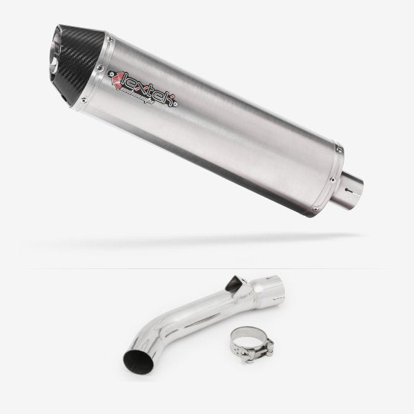 Lextek RP1 Gloss S/Steel Oval Exhaust 400mm with Link Pipe for Honda VFR 800 (97-01)