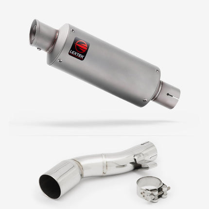 Lextek Matt Stainless Steel GP1 240mm Exhaust with Link Pipe