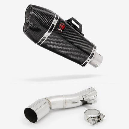 Lextek Carbon Fibre XP13C 210mm Exhaust with Link Pipe for Honda NC700/X (12-13) NC750/X (14-24)