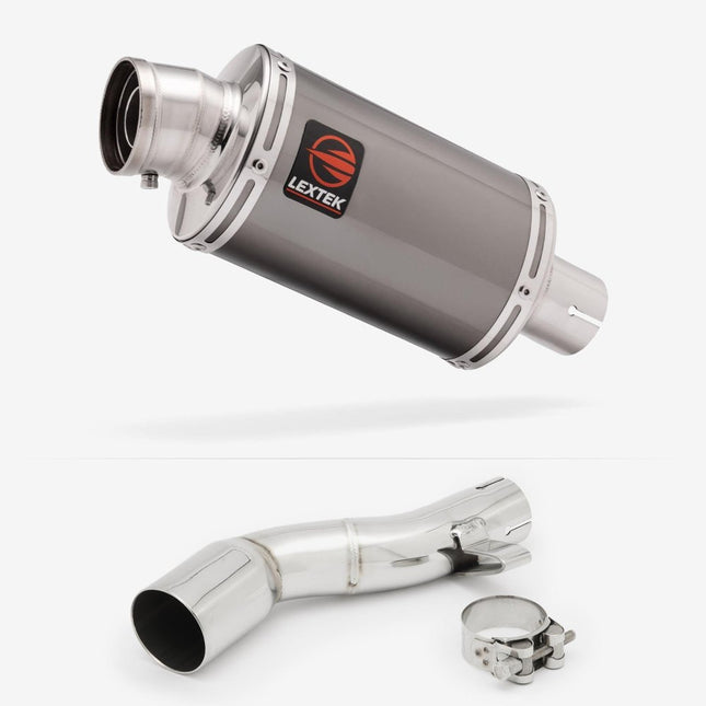Lextek Smoked Stainless Steel OP15 200mm Exhaust with Link Pipe