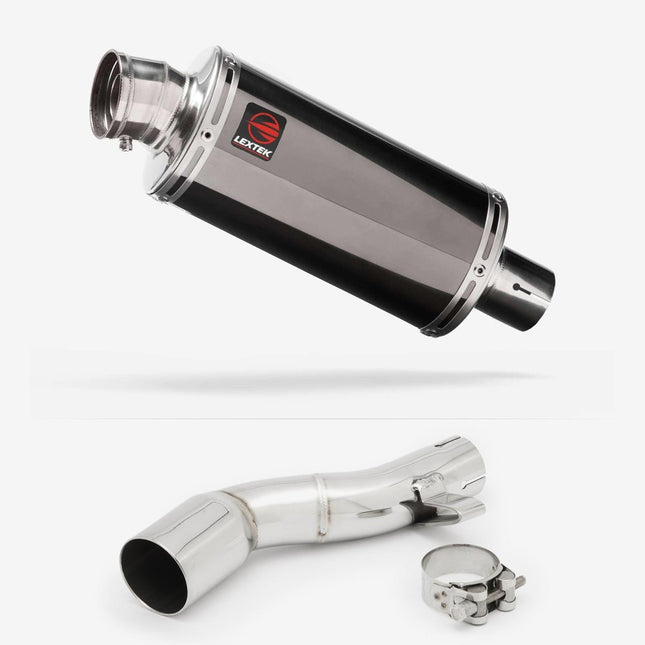 Lextek Smoked Stainless Steel OP16 250mm Exhaust with Link Pipe