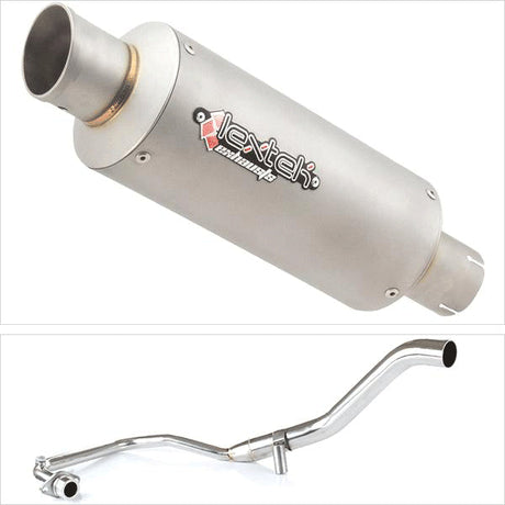 Lextek GP1 Matt S/Steel GP Stubby Exhaust System 240mm for Lexmoto Hawk 125