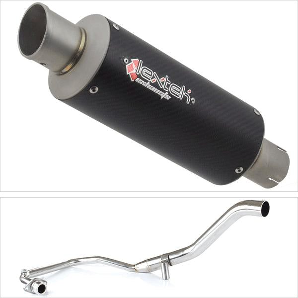 Lextek GP8C Carbon Fibre GP Stubby Exhaust System 240mm for Lexmoto Hawk 125