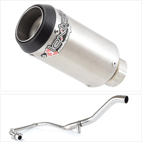 Lextek CP1 Matt S/Steel Carbon Tip Exhaust System 150mm for Lexmoto Hawk 125