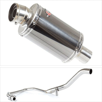 Lextek Smoked Stainless Steel OP15 200mm Exhaust System for Lexmoto Hawk 125