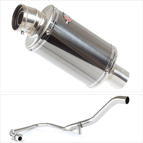 Lextek OP15 Dark Tint Stainless Exhaust System 200mm for Lexmoto Hawk 125