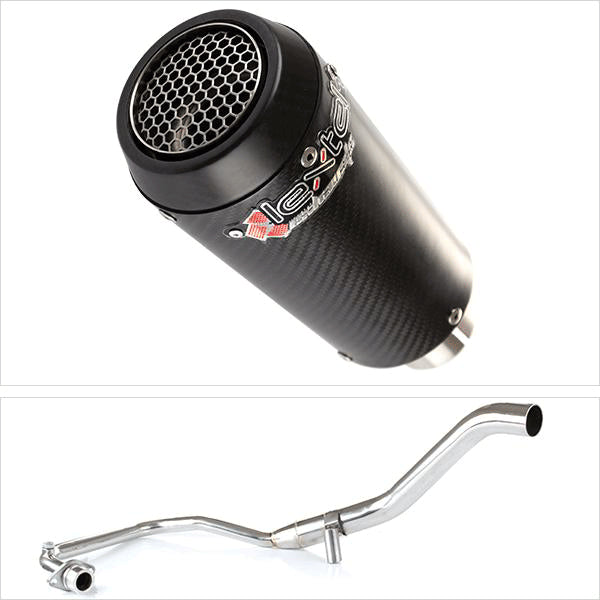 Lextek CP9C Full Carbon Exhaust System 180mm for Lexmoto Hawk 125