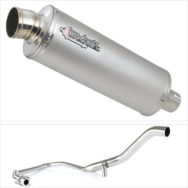 Lextek OP1 Matt S/Steel Exhaust System 350mm for Lexmoto Hawk 125