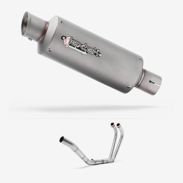 Lextek GP1 Matt S/Steel GP Stubby Exhaust System 240mm for Yamaha YZF R3 (15-18)