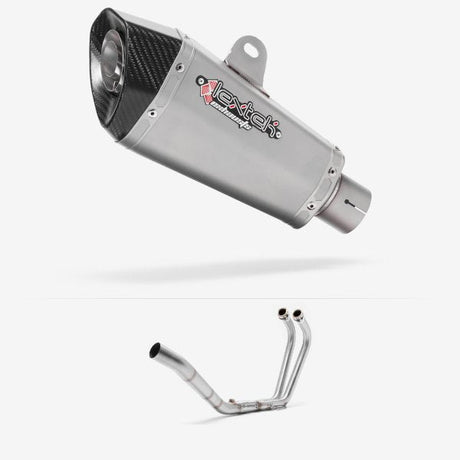 Lextek XP10 Matt S/Steel Exhaust System 210mm for Yamaha YZF R3 (15-18)