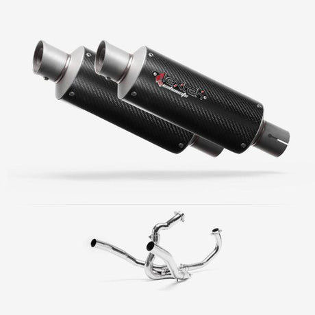 Lextek GP8C Carbon Fibre GP Stubby Exhaust System 240mm for SUZUKI SV1000 (03-07)